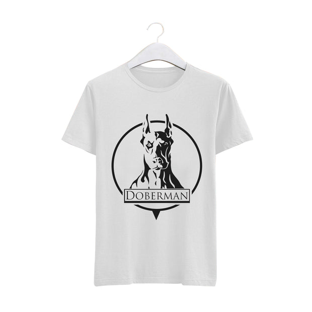 Doberman Printed Text T-Shirt