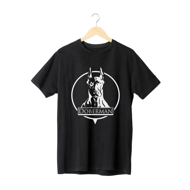 Doberman Printed Text T-Shirt