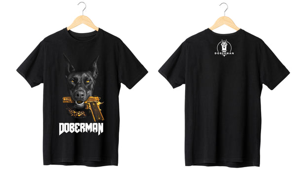 Doberman Sleek Vigilance Black T-Shirt